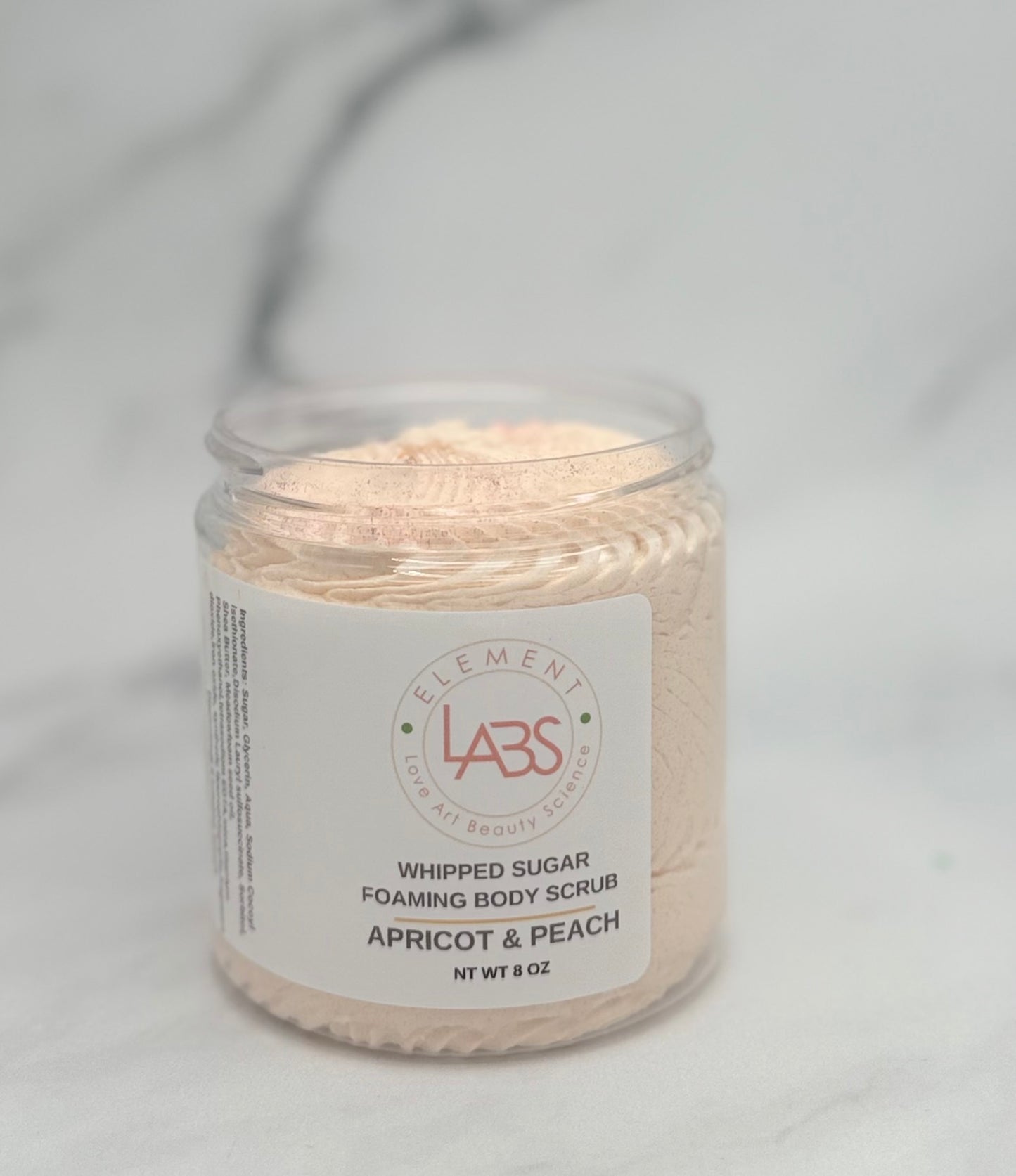 Foaming Whipped Sugar Scrub, Apricot & Peach