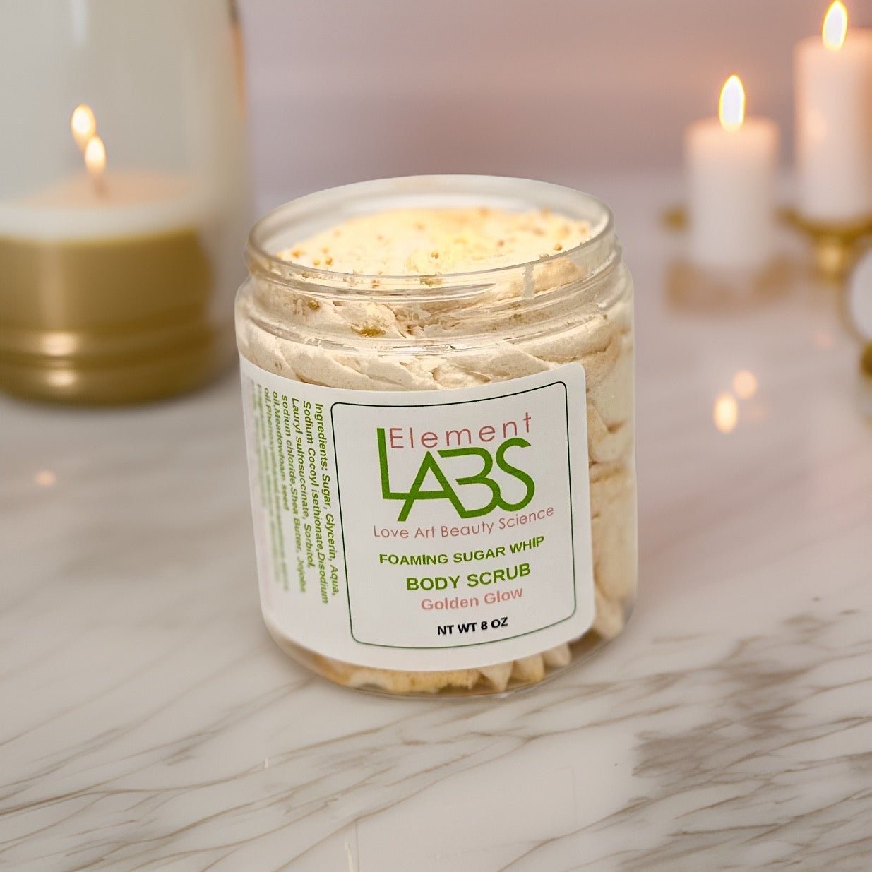 Body Scrub-Golden Glow, Whipped Sugar Scrub - Element LABS Bath and Body