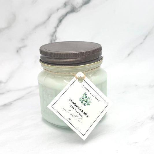 Soy Candle, Eucalyptus Mint