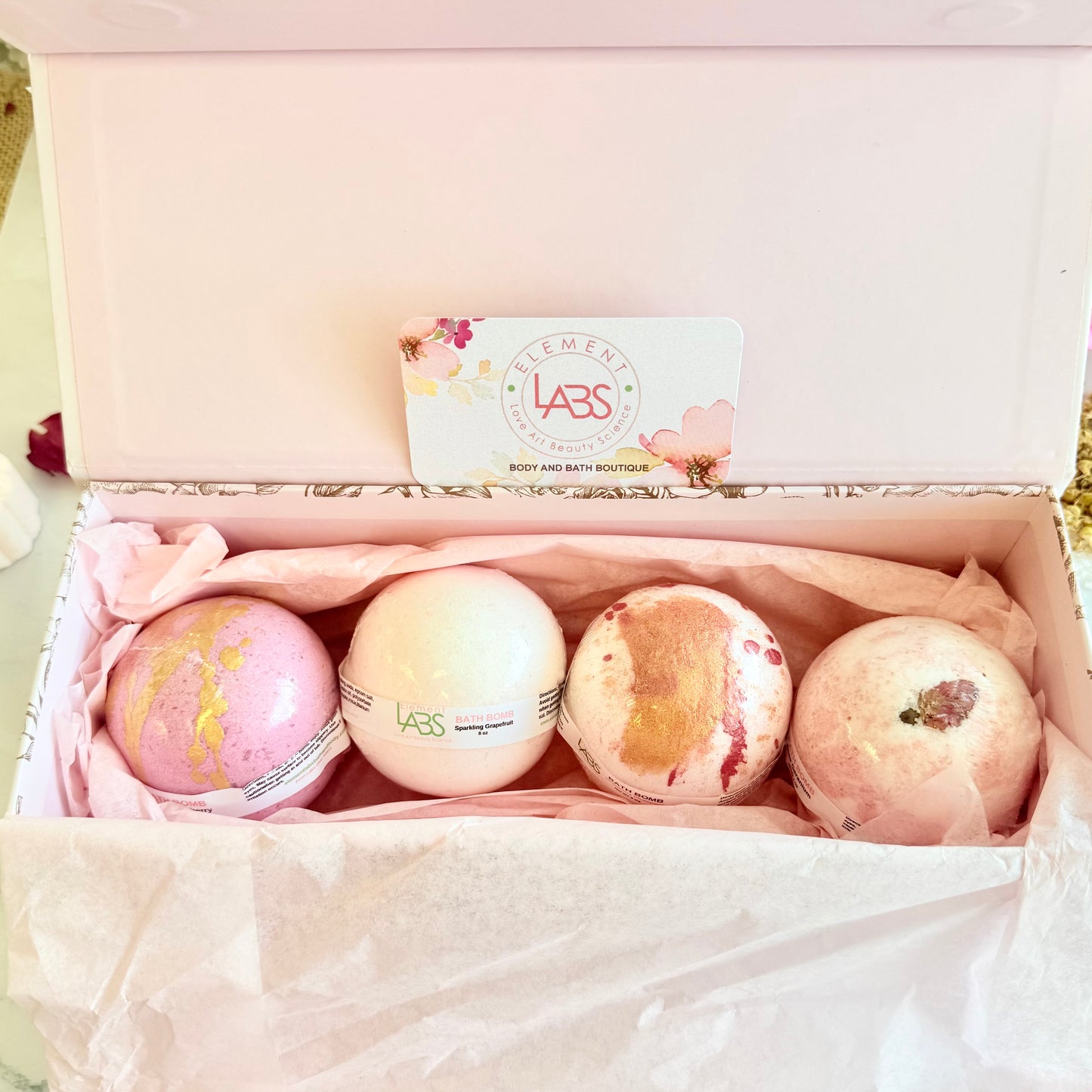 Luxury Bath Bomb Gift Set – 4 Bath Bombs in Magnetic Gift Box