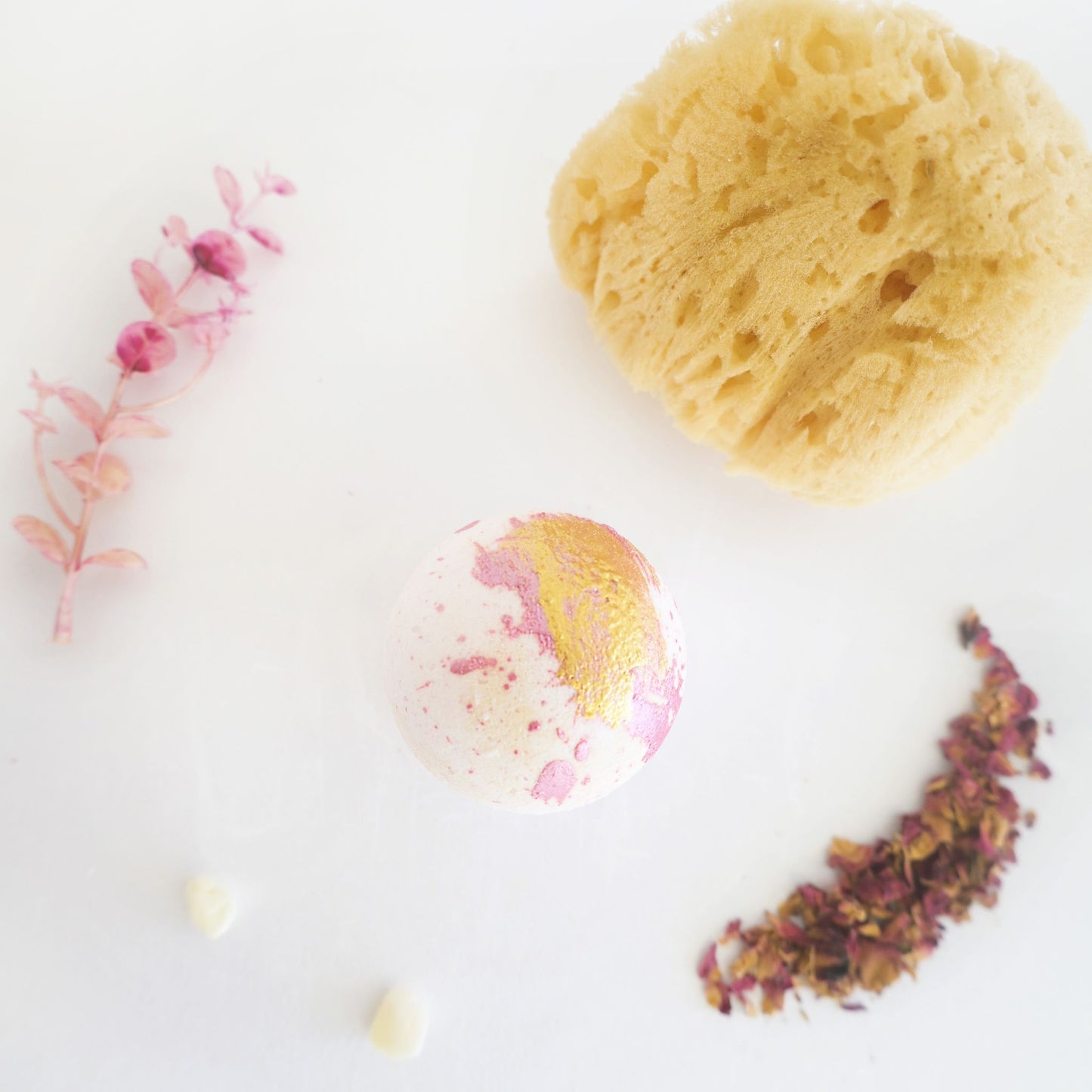 Handcrafted Strawberry Champagne luxury bath bomb by Element LABS Bath and Body